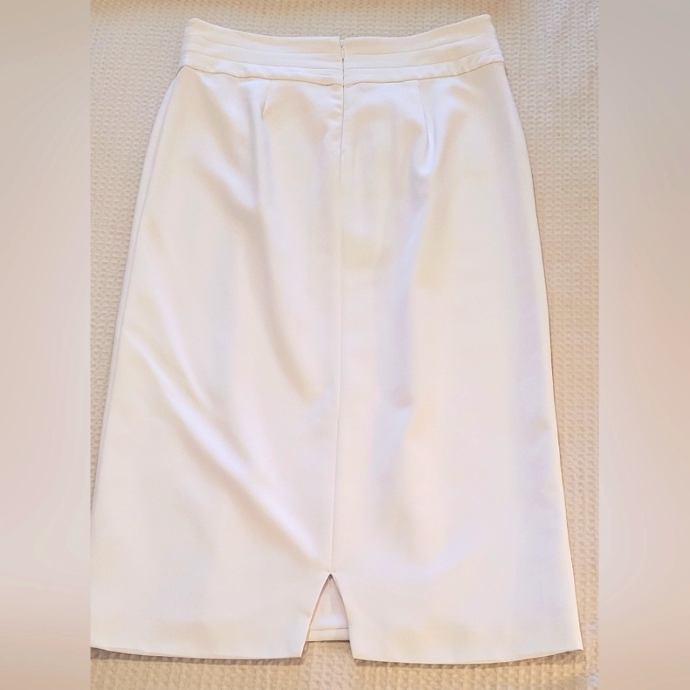 Kim Rogers White Pencil Skirt,  Size 10 - Picture 2 of 8